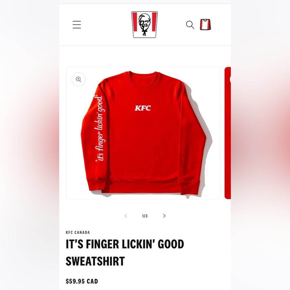 Authentic KFC Red Sweatshirt